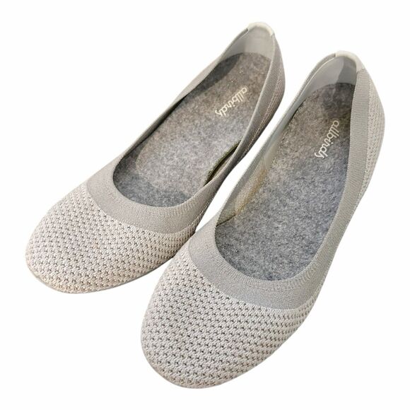 Allbirds TREE BREEZERS Knit Woven Ballet Flats Grey Gray Sz 8 - Picture 1 of 4